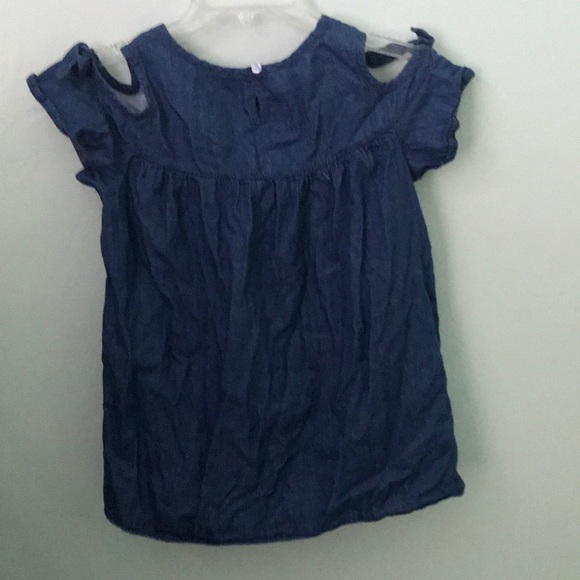 Vintage Denim Embroidered Off Shoulder Top XS - Picture 3 of 4